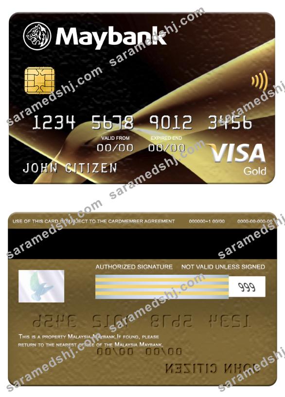 Malaysia Maybank visa gold card